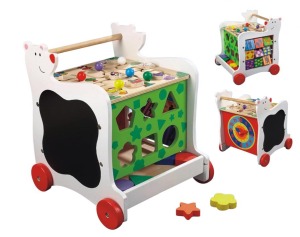 Wooden Toy Cart with Wheels for Kids 3 Years up